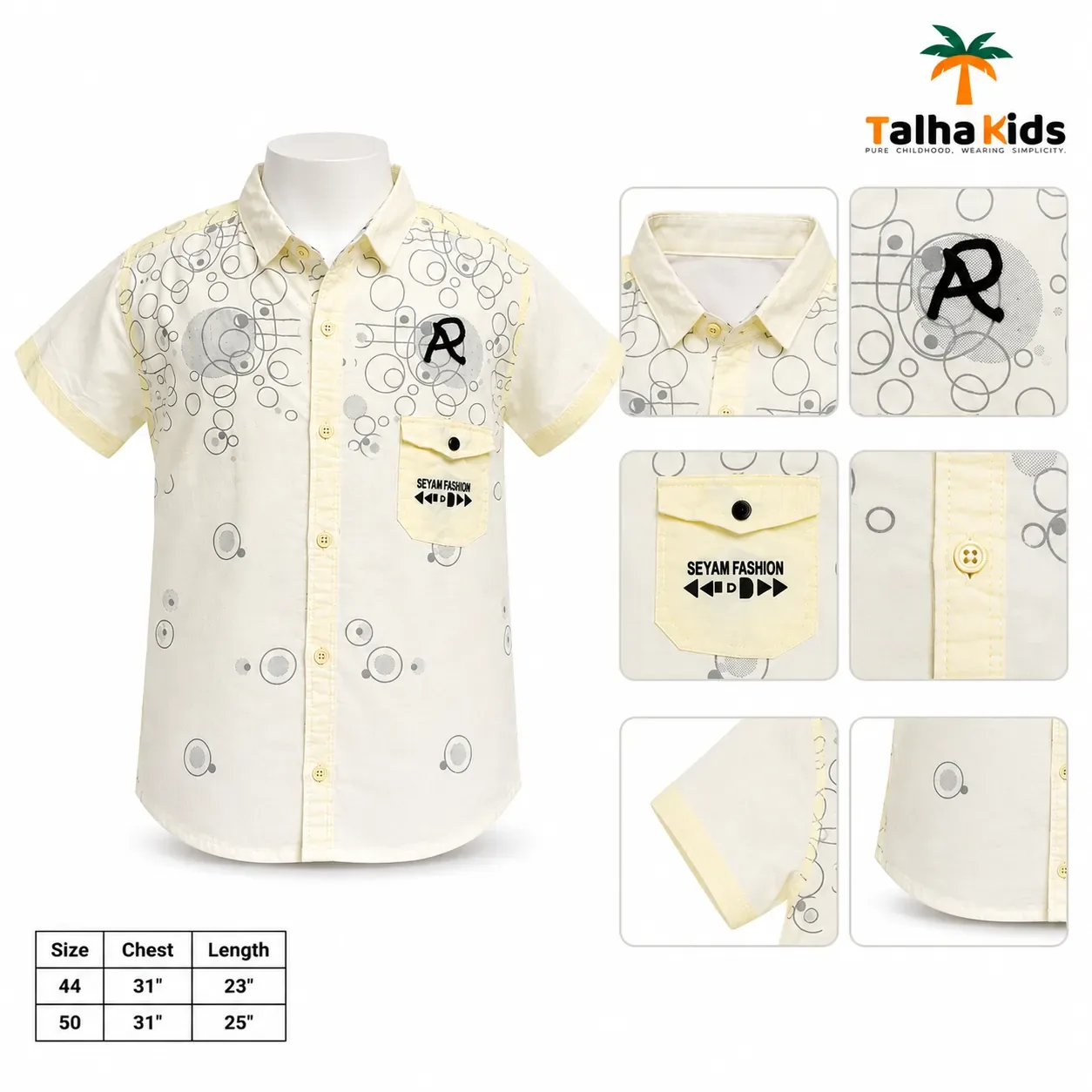 Kids Casual Printed Shirt – Comfortable Short Sleeve Shirt for Boys