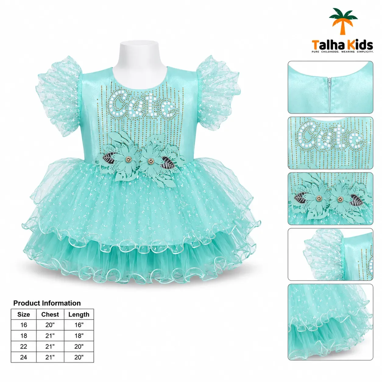 Girls Party Frock – Cute Floral Tulle Dress