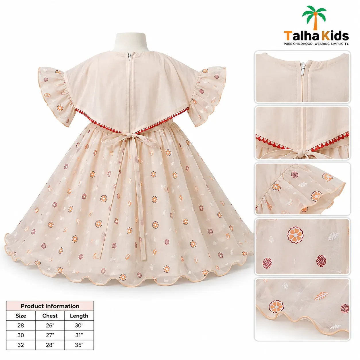 Alams Baby Wear Girls Floral Embroidered Frock – 3 Color Variants