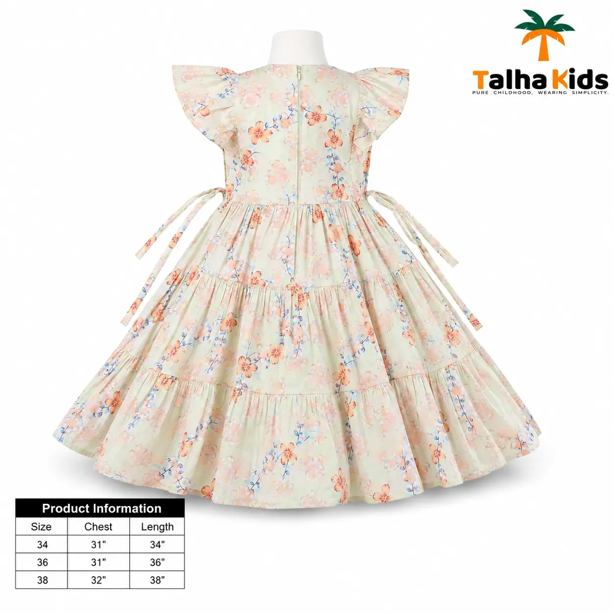 Alams Baby Wear Premium Floral Party Frock for Girls | Talha Kids