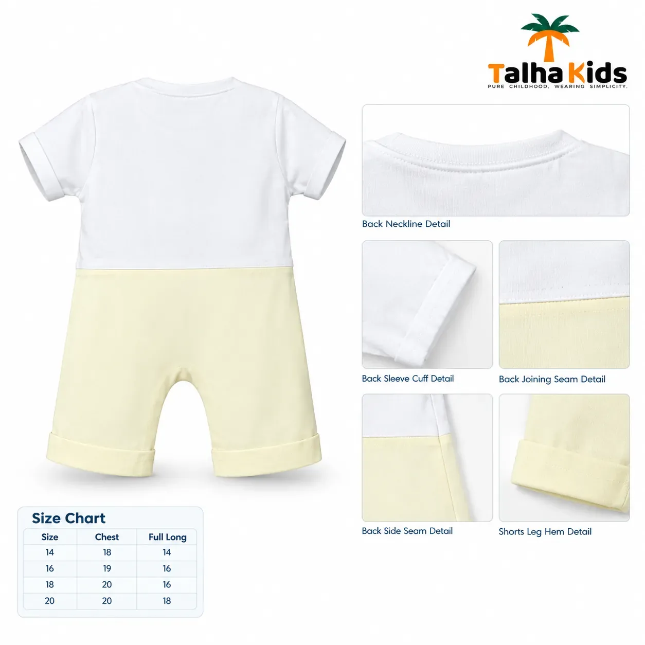Talha Kids Boys Vest Style Romper Set with Bow Tie – Pastel Colors