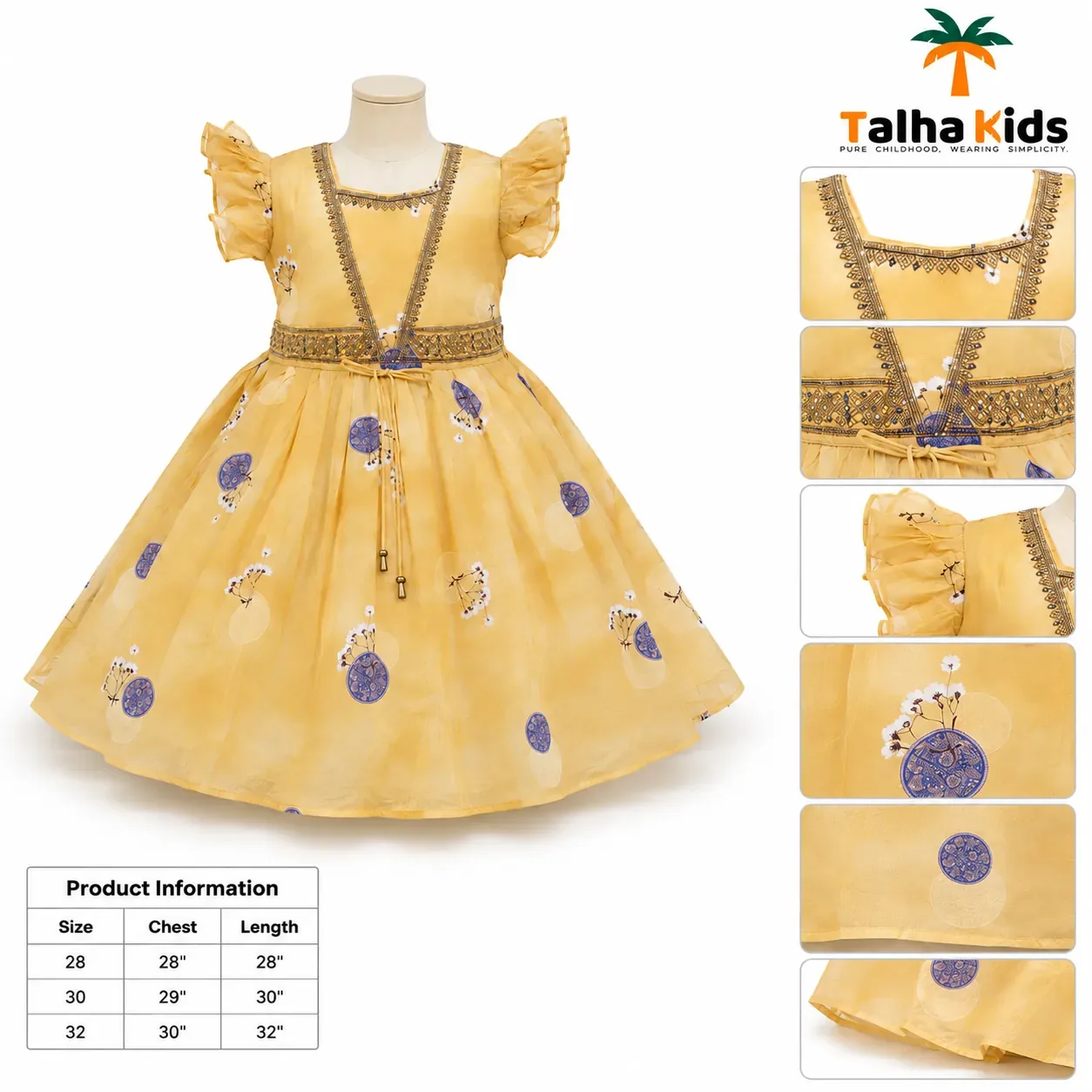 Blossom Frill-Sleeve Party Dress for Girls