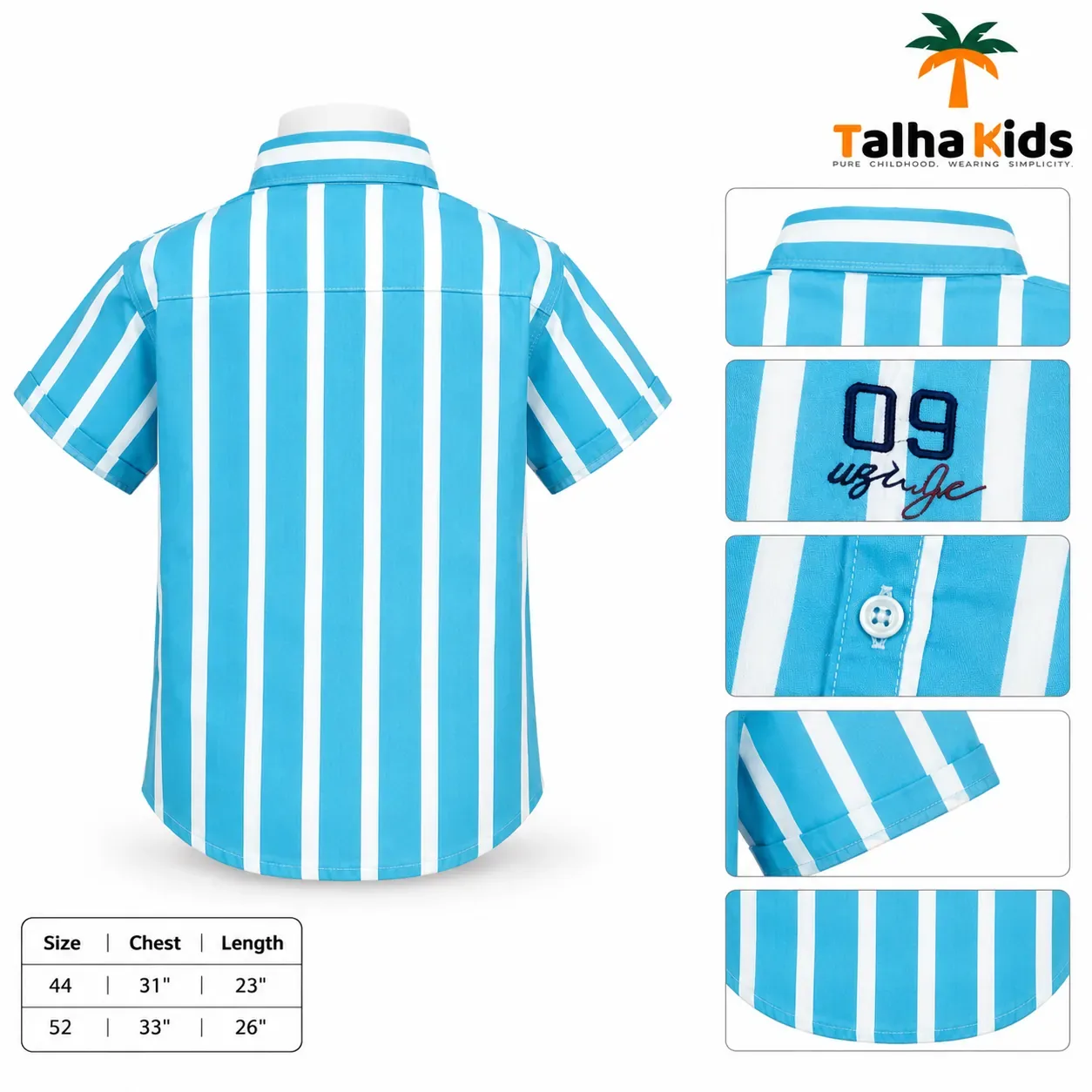 Boys Striped Short Sleeve Shirt – 09 Collection