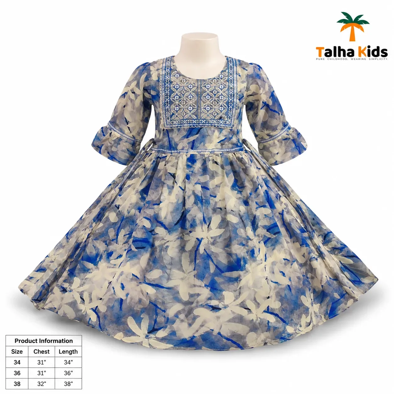 Girls' Printed Embroidered Frock | Alams Baby Wear