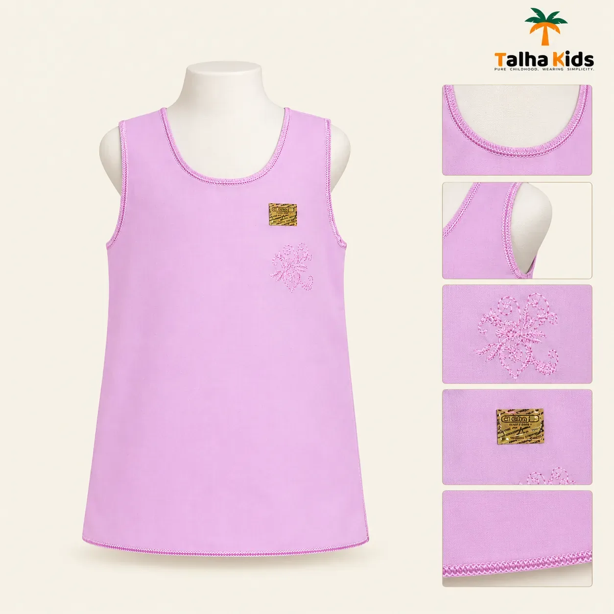 Alams Newborn Baby Nima – Sleeveless Soft Cotton Baby Top | Talha Kids