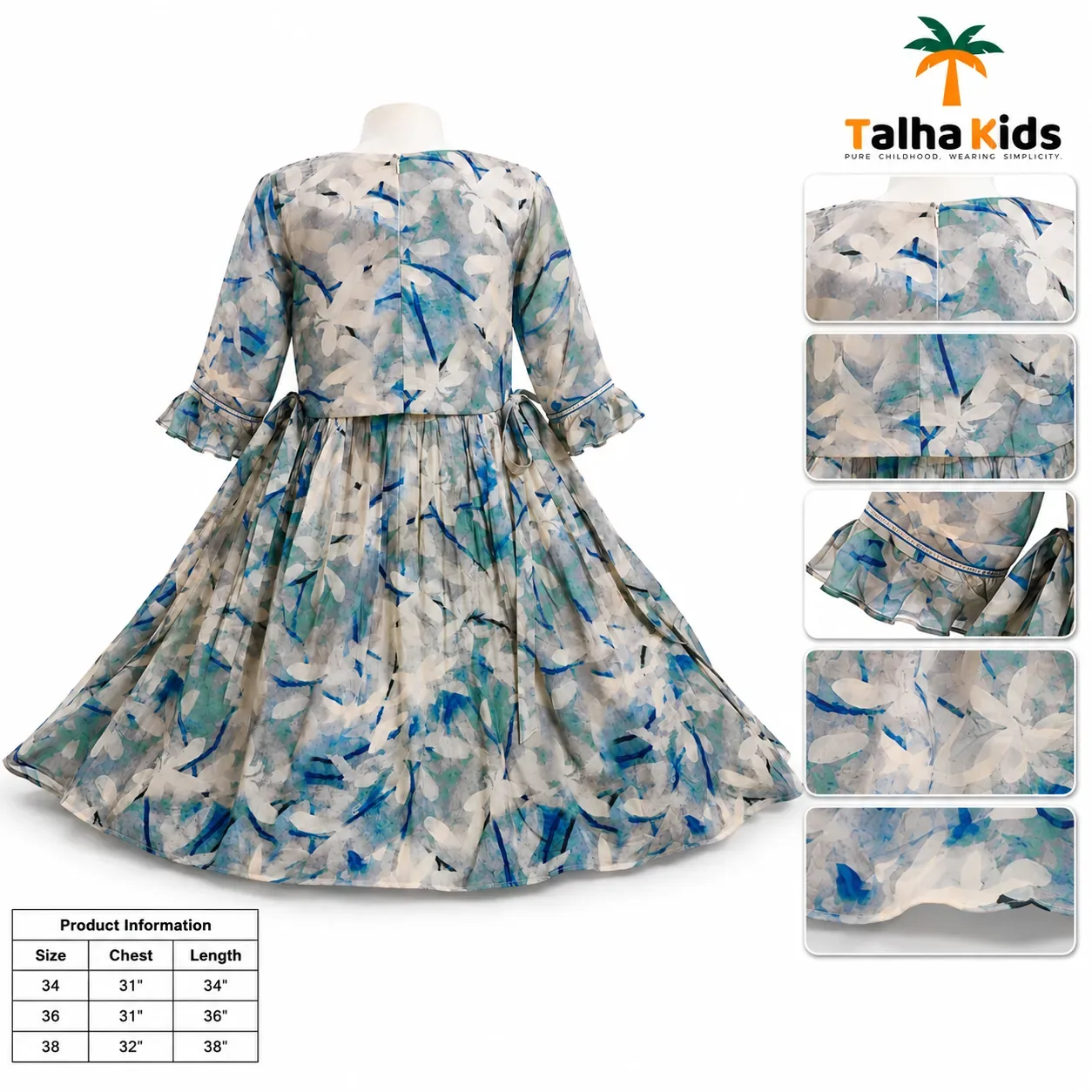 Girls' Printed Embroidered Frock | Alams Baby Wear
