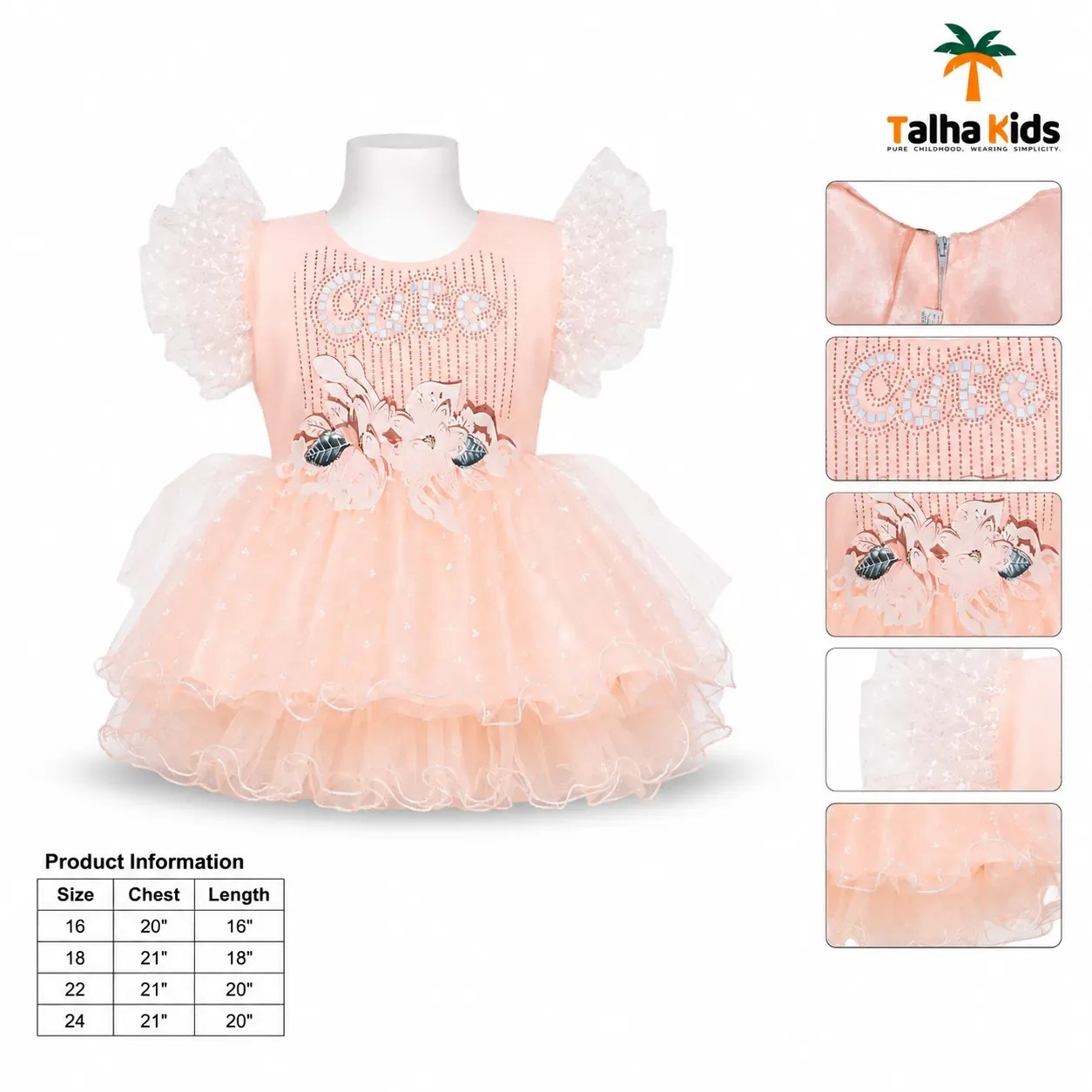 Girls Party Frock – Cute Floral Tulle Dress